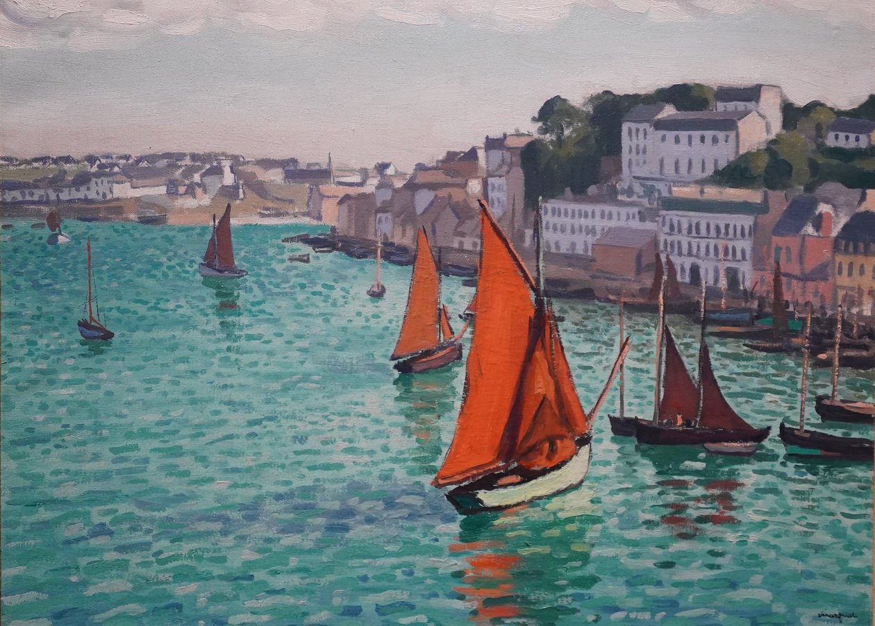 Voiles rouges, Audierne - Albert Marquet