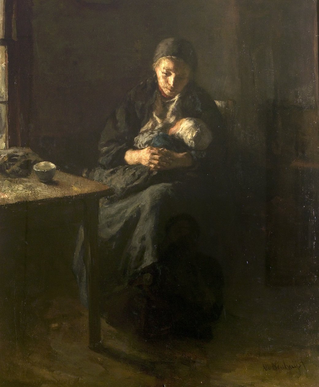 Amour maternel (Tristesse), vers 1857 - Albert Neuhuys