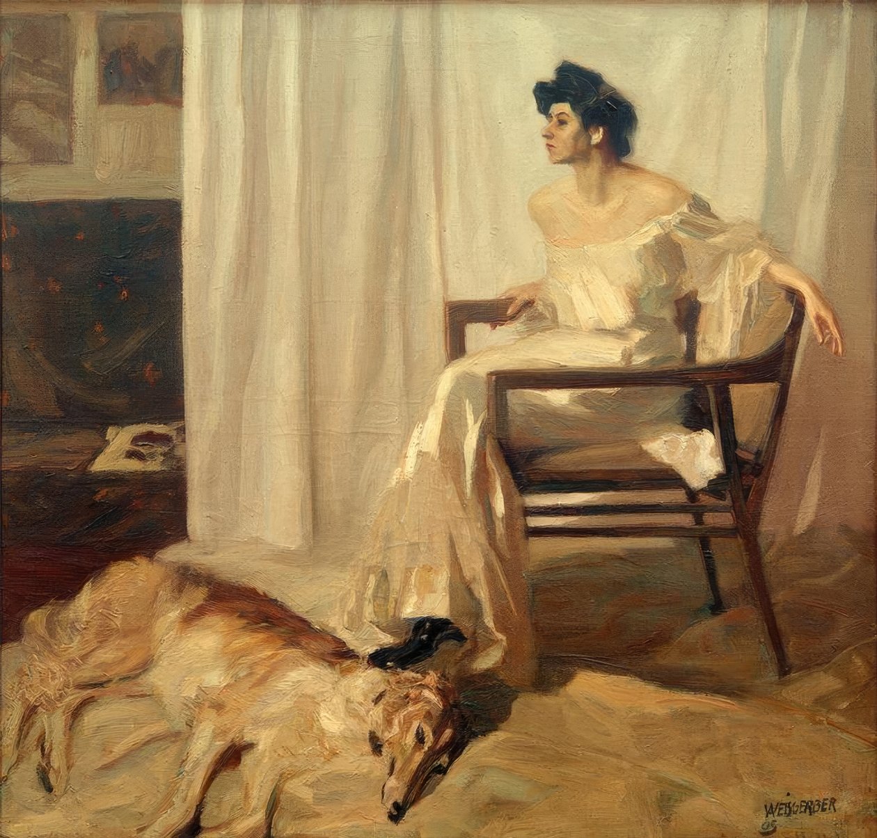 Dame avec lévrier - Albert Weisgerber