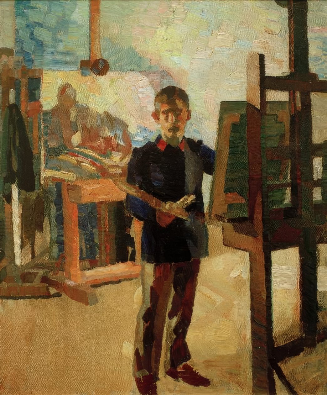 Autoportrait en litewka bleue - Albert Weisgerber