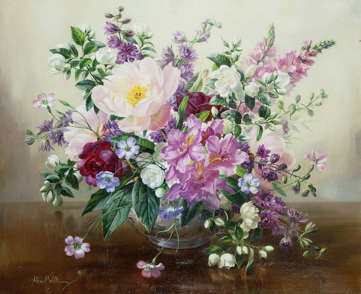 Fleurs dans un vase en verre - Albert Williams