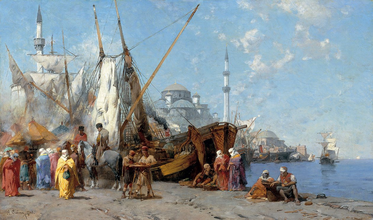 Marché à Istanbul - Alberto Pasini