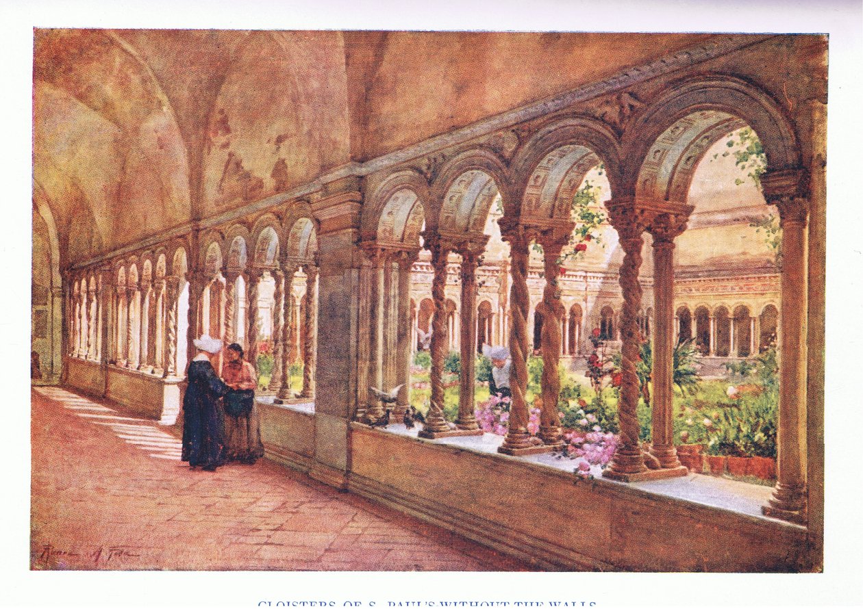 Cloîtres de S. Pauls-Hors-les-Murs, de Rome publiée par A & C Black Ltd, 1925 - Alberto Pisa