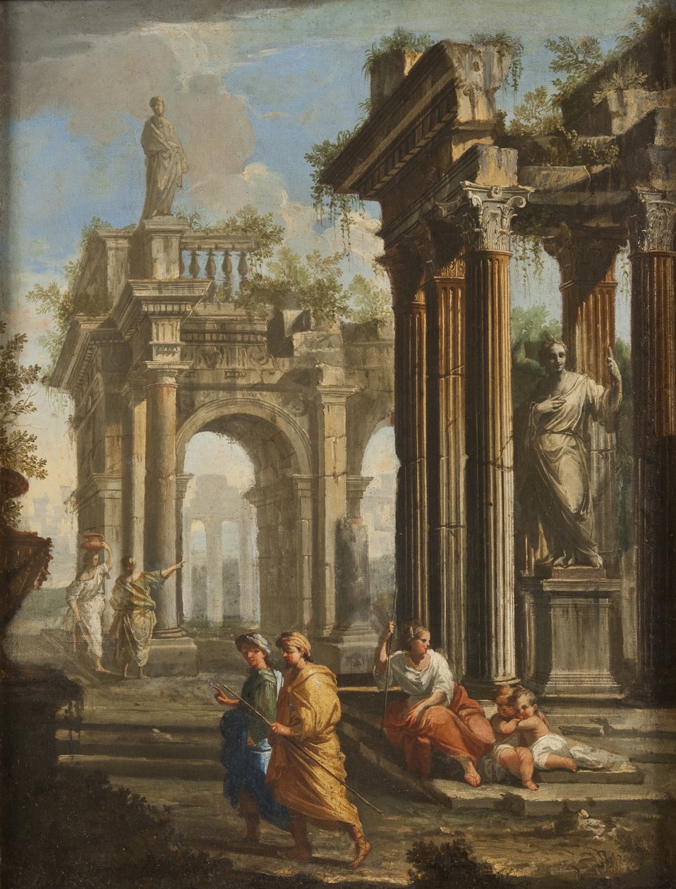 Pèlerins près de bâtiments classiques, vers 1710 - Alberto Carlieri