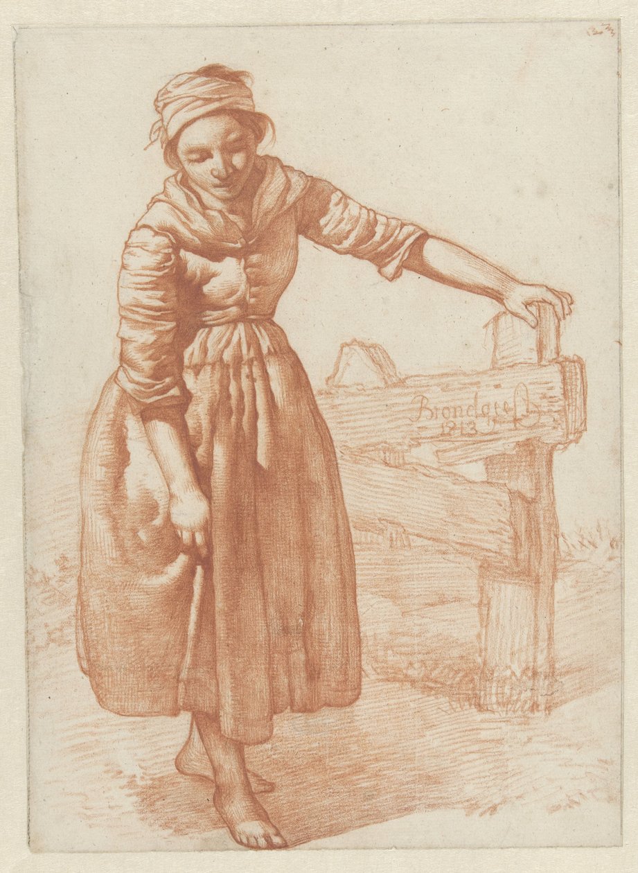 Fille debout, près d