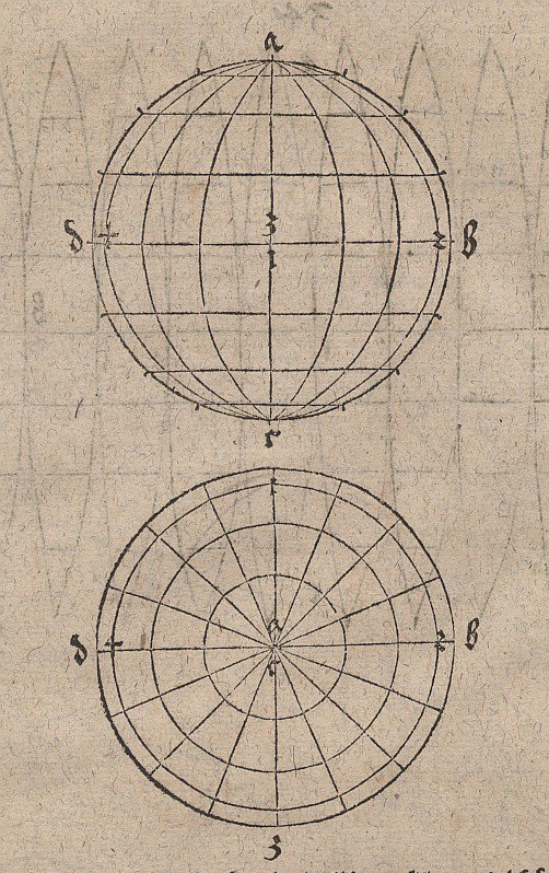 Sphère polyédrique avec méridiens et parallèles - Albrecht Dürer