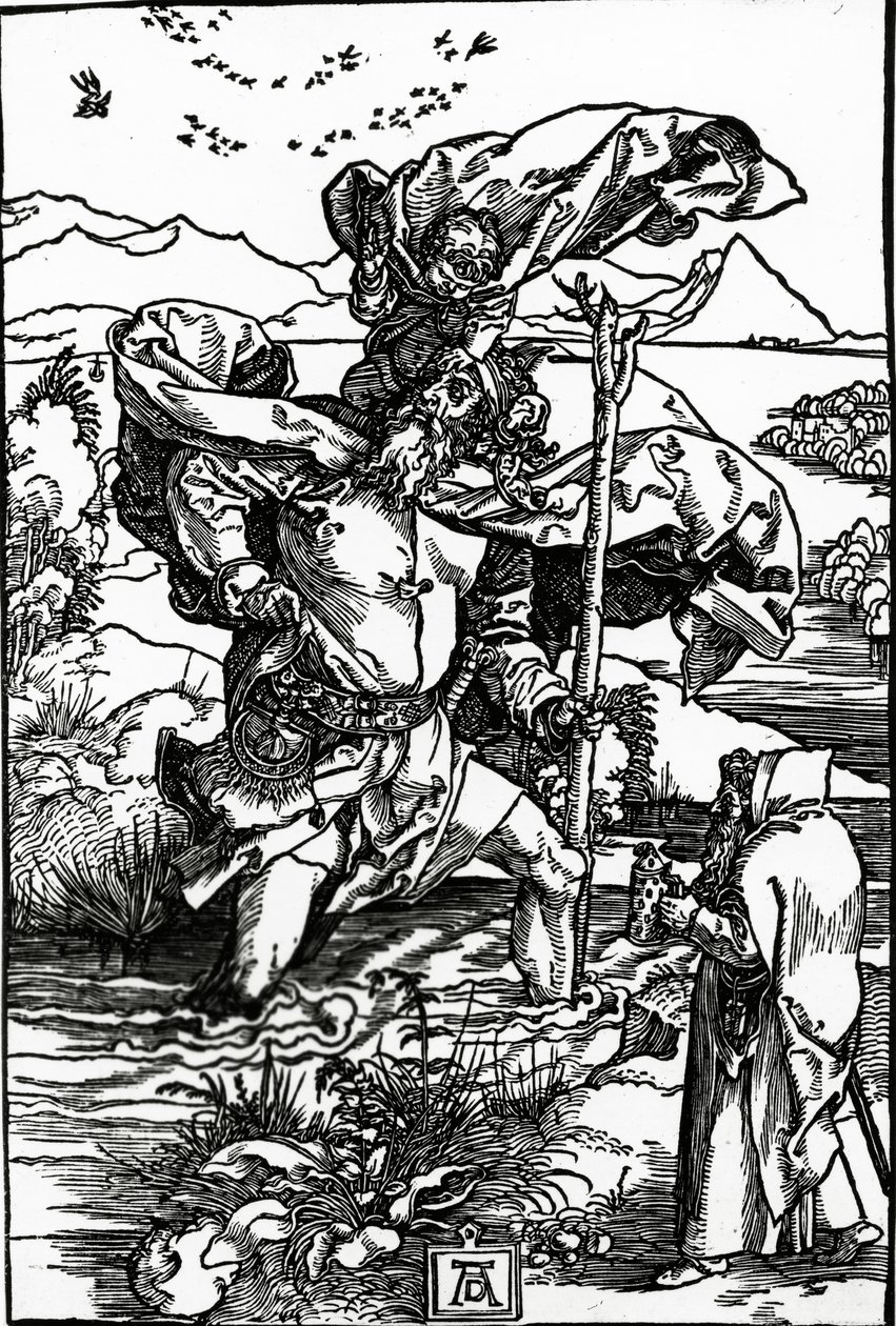 Saint Christophe avec le vol des oiseaux, vers 1503-4 - Albrecht Dürer