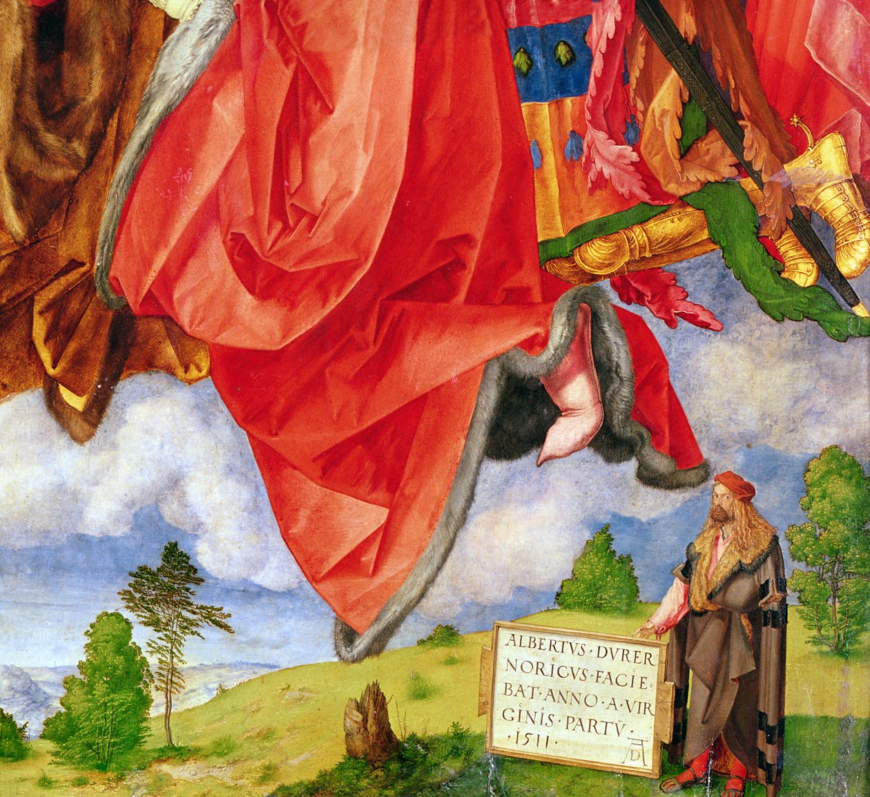 Le retable de Landauer, Toussaint, montrant un autoportrait, 1511 (détail) - Albrecht Dürer