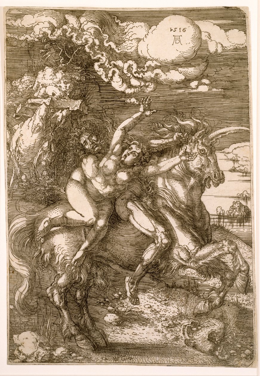 Enlèvement de Proserpine (Enlèvement sur une Licorne) - Albrecht Dürer