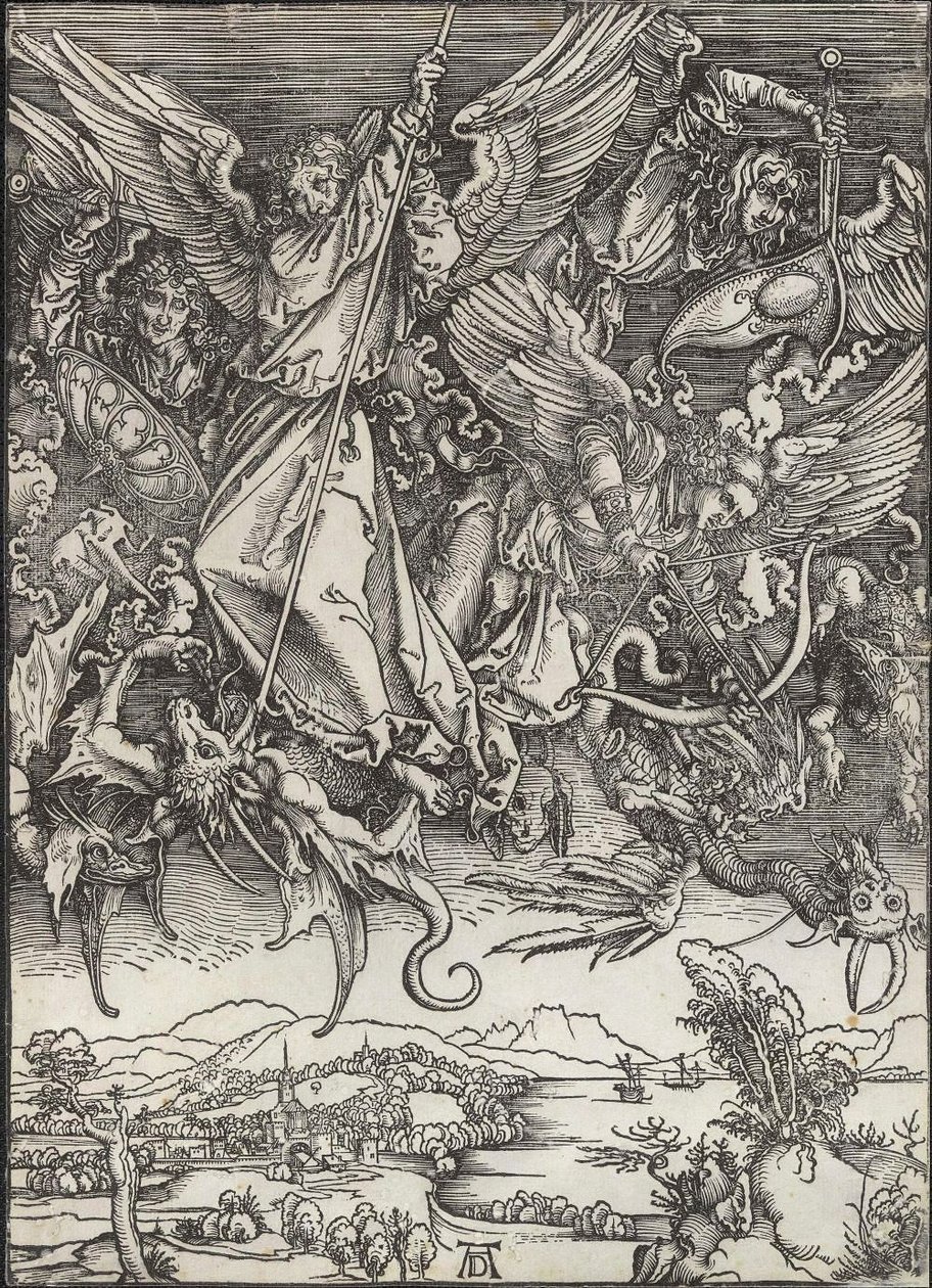 Saint Michel combattant le dragon - Albrecht Dürer