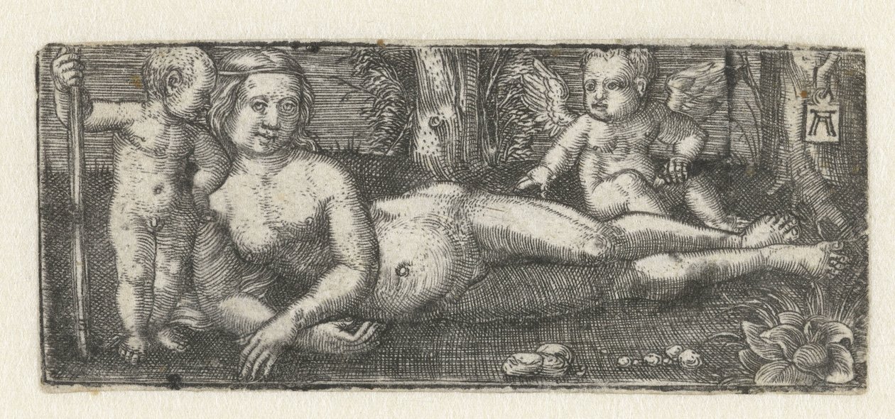 Vénus allongée avec deux putti - Albrecht Altdorfer