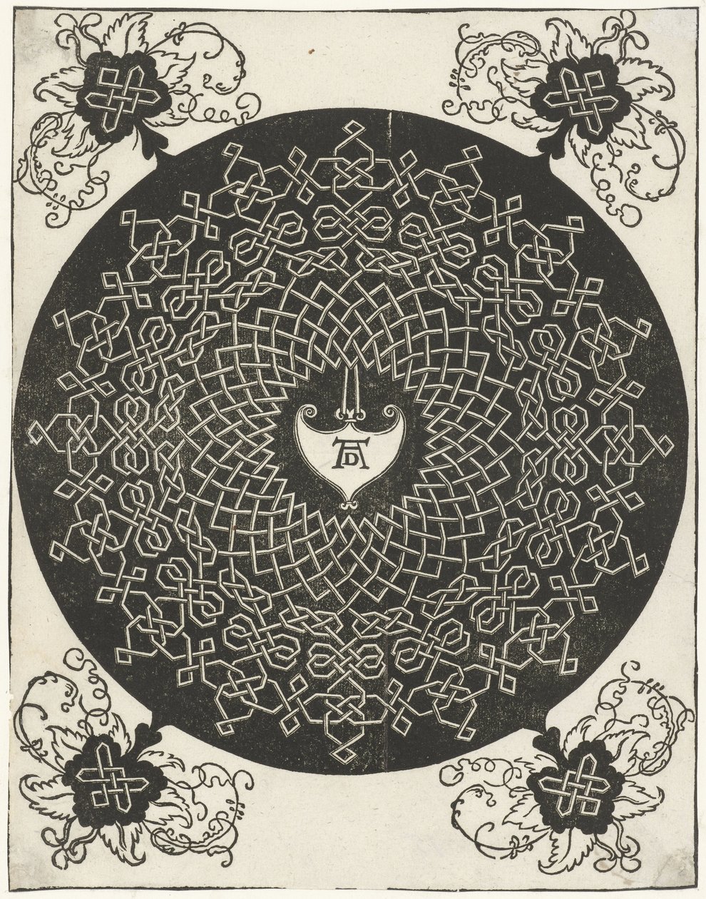 Exemple de broderie avec un bouclier en forme de cœur - Albrecht Dürer