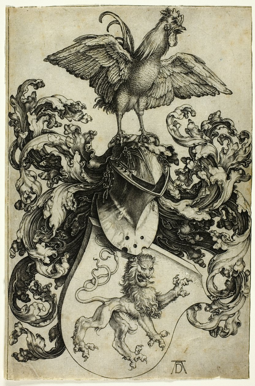 Blason avec lion et coq - Albrecht Dürer