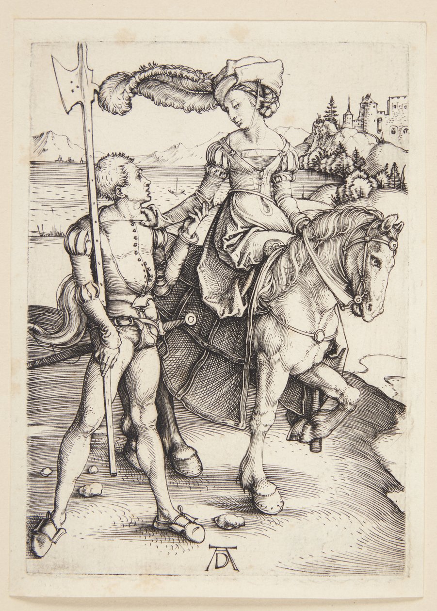 Dame à cheval et lansquenet - Albrecht Dürer