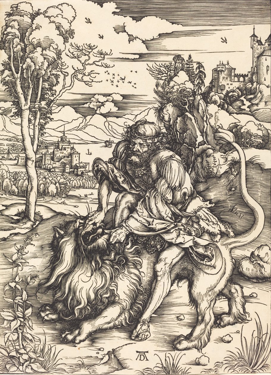 Samson combattant avec le lion - Albrecht Dürer