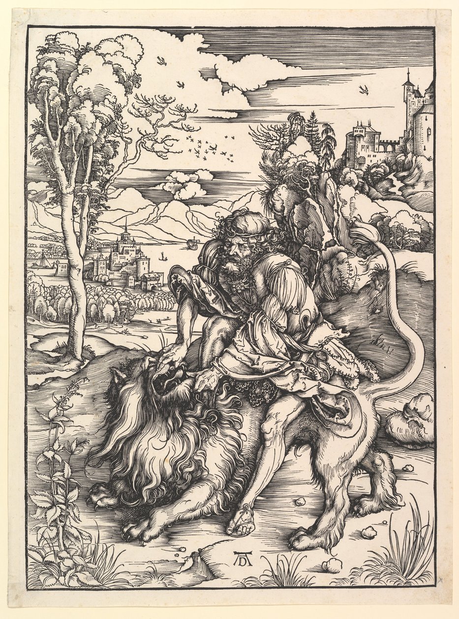 Samson déchirant le lion, vers 1497-1498 - Albrecht Dürer