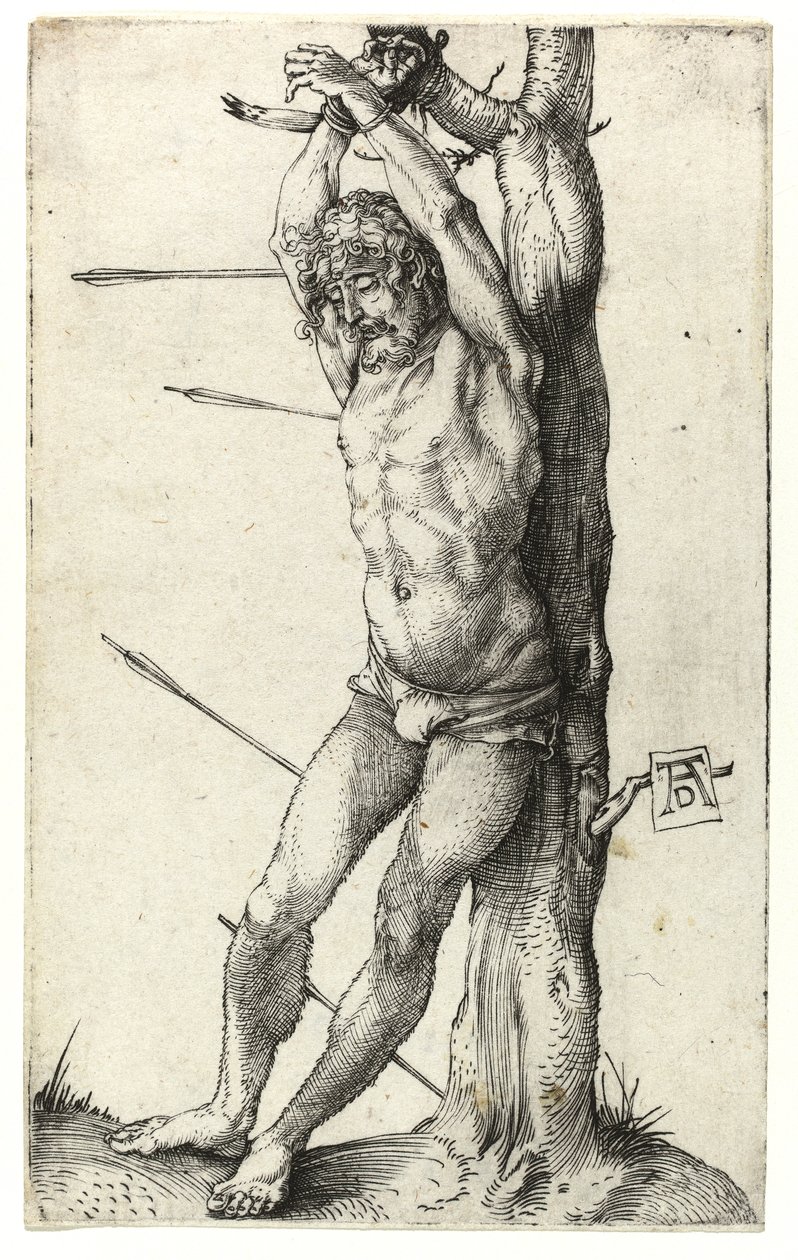 Saint Sébastien attaché à l