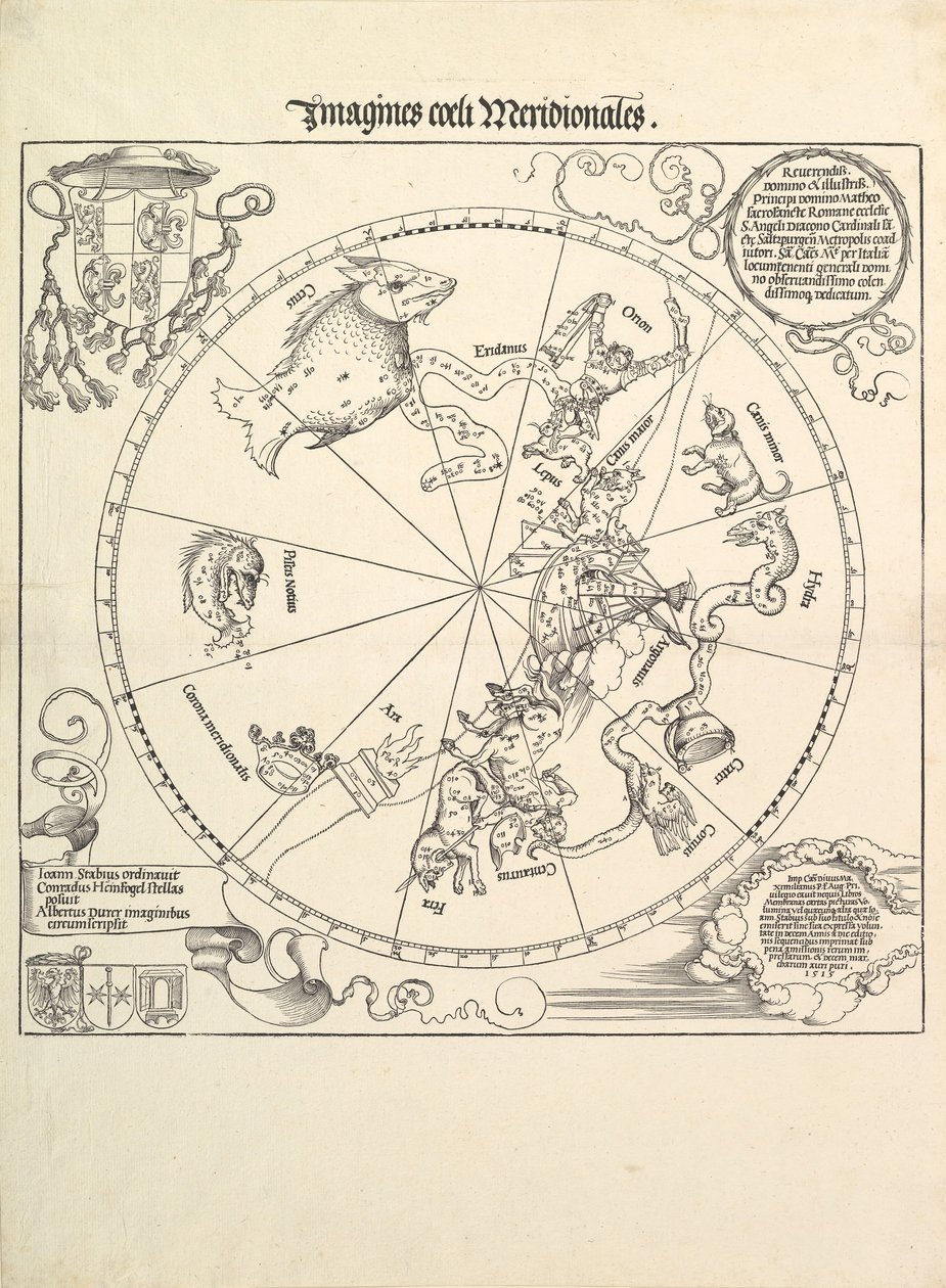 Le globe céleste - Hémisphère sud, 1515 - Albrecht Dürer