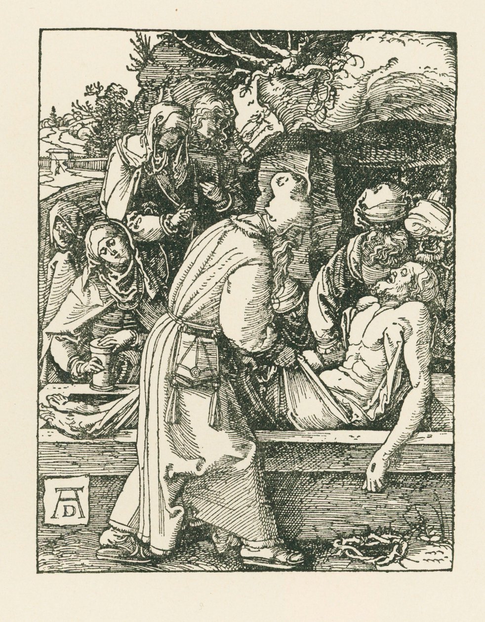 La mise au tombeau, vers 1509-10 (gravure sur bois) - Albrecht Dürer or Duerer