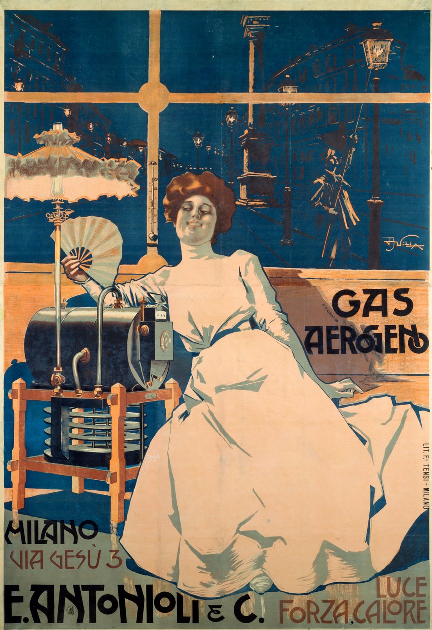 Affiche publicitaire pour le gaz d