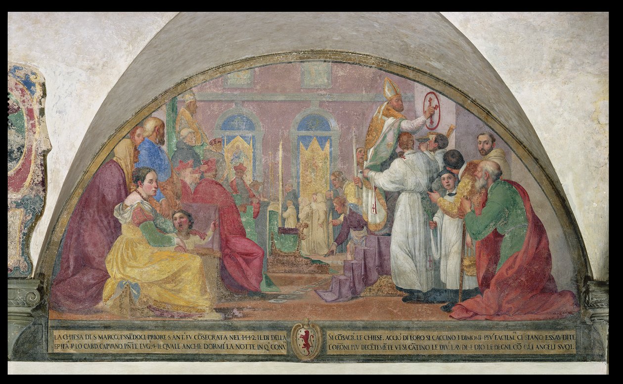 Le pape Eugène IV consacrant le couvent de San Marco en 1442 - Alessandro Tiarini