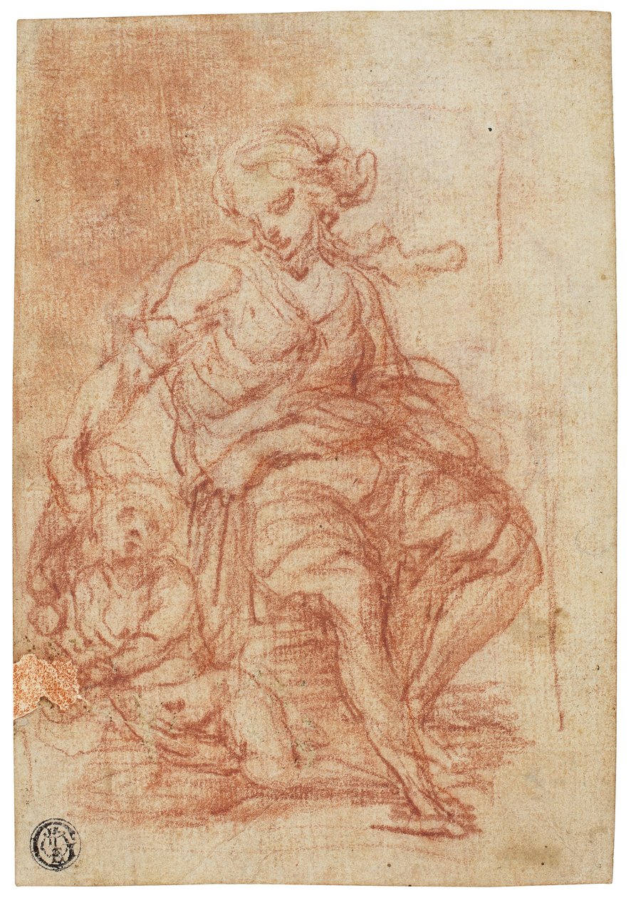 Mère et enfant assis - Alessandro Casolani