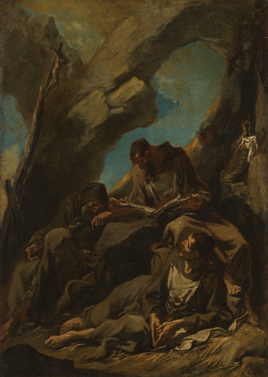 Trois moines camaldules en prière méditative - Alessandro Magnasco