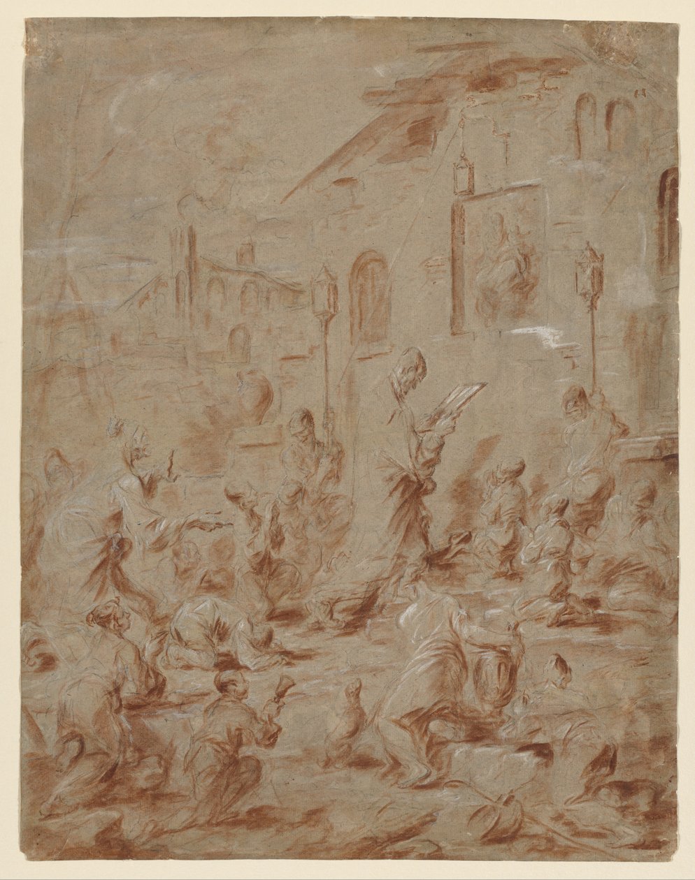 Adorateurs à un sanctuaire de rue, 1730-40 - Alessandro Magnasco