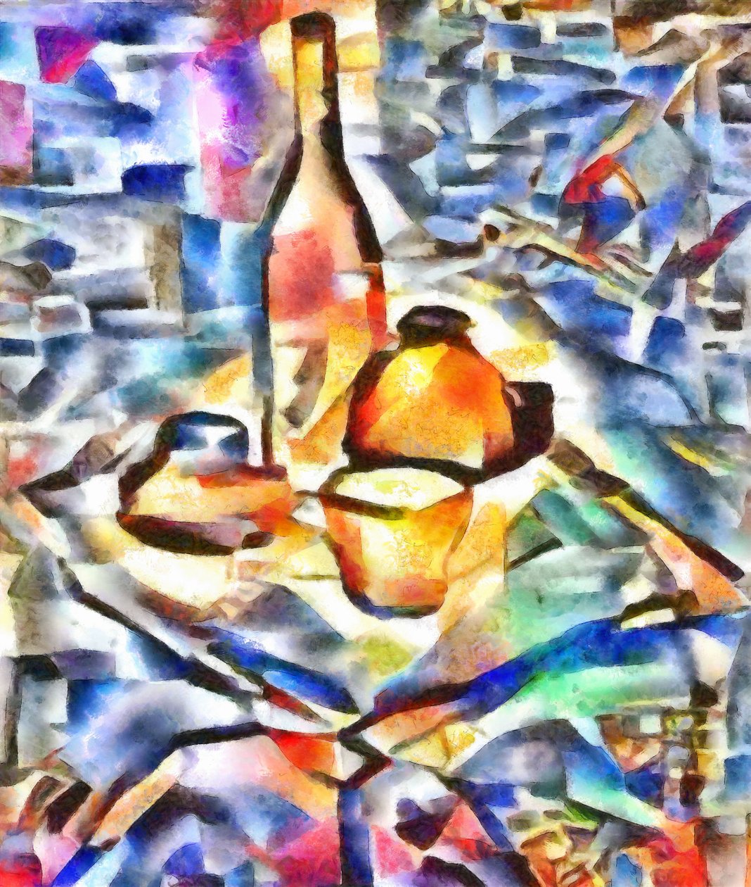 nature morte orange-bleue - Alex Caminker