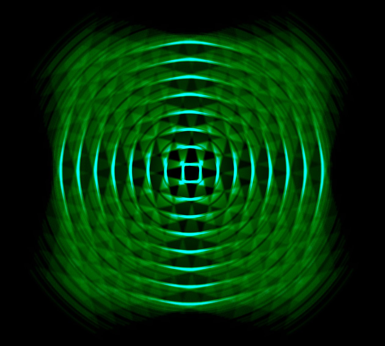 géométrique optique en vert, 2017 - Alex Caminker