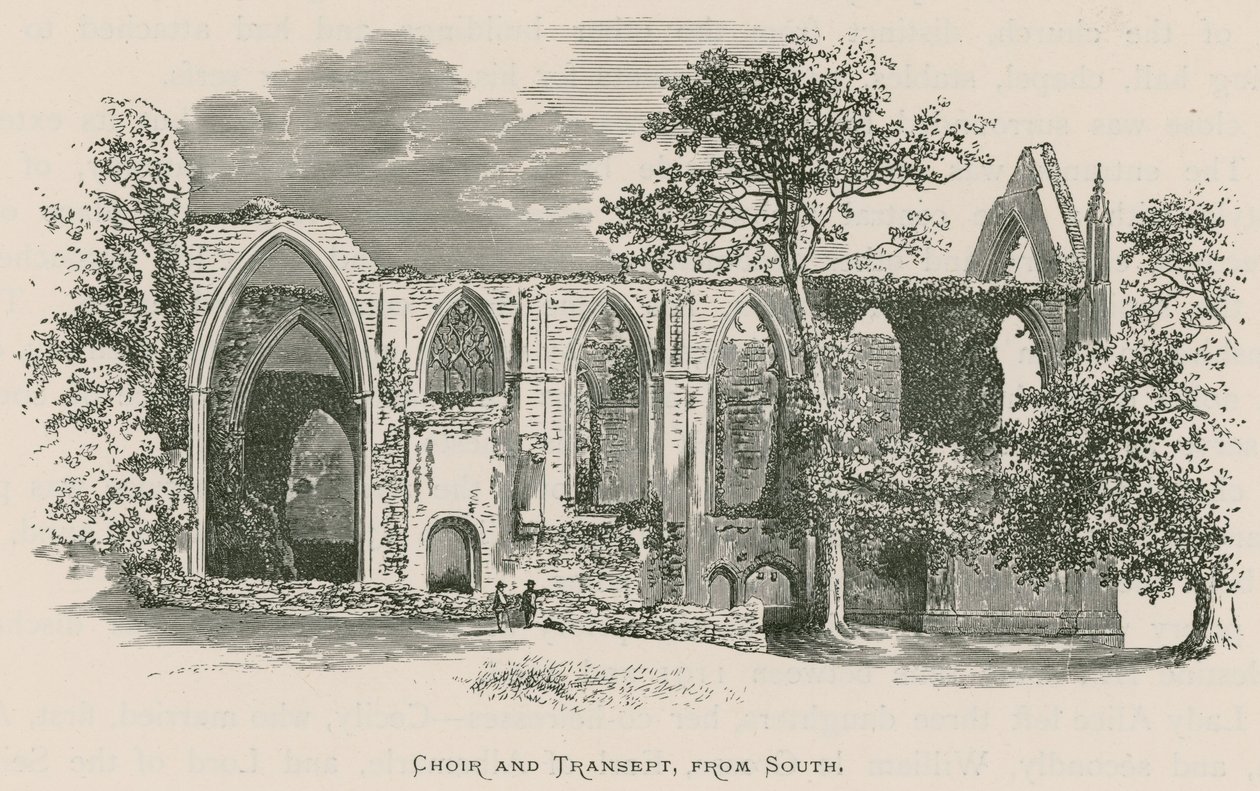 Bolton Priory, chœur et transept, depuis le sud - Alexander Francis Lydon