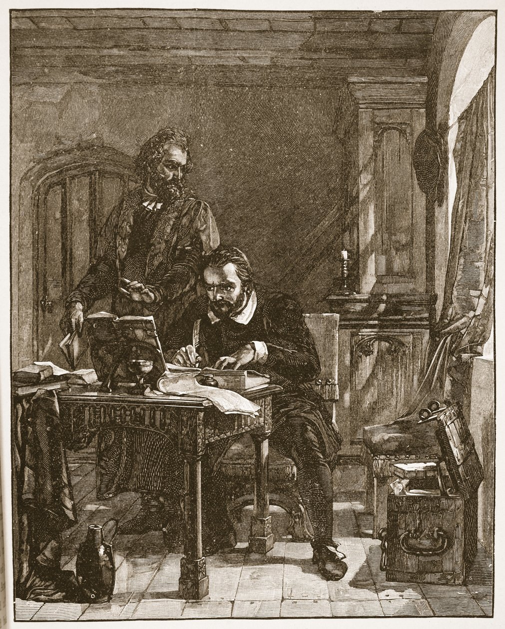 Tyndale traduisant la Bible, illustration de 