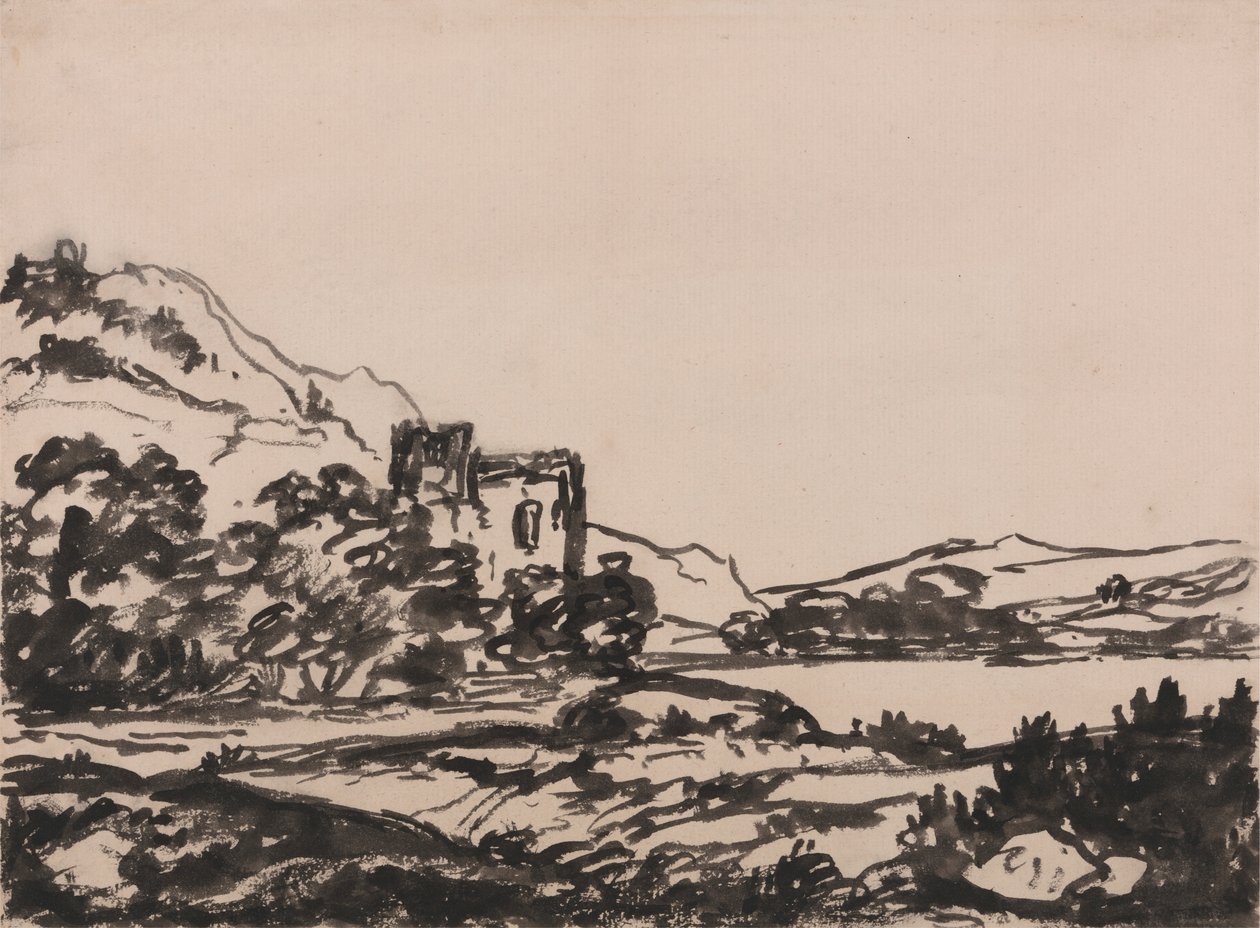 Château dans un paysage - Alexander Cozens