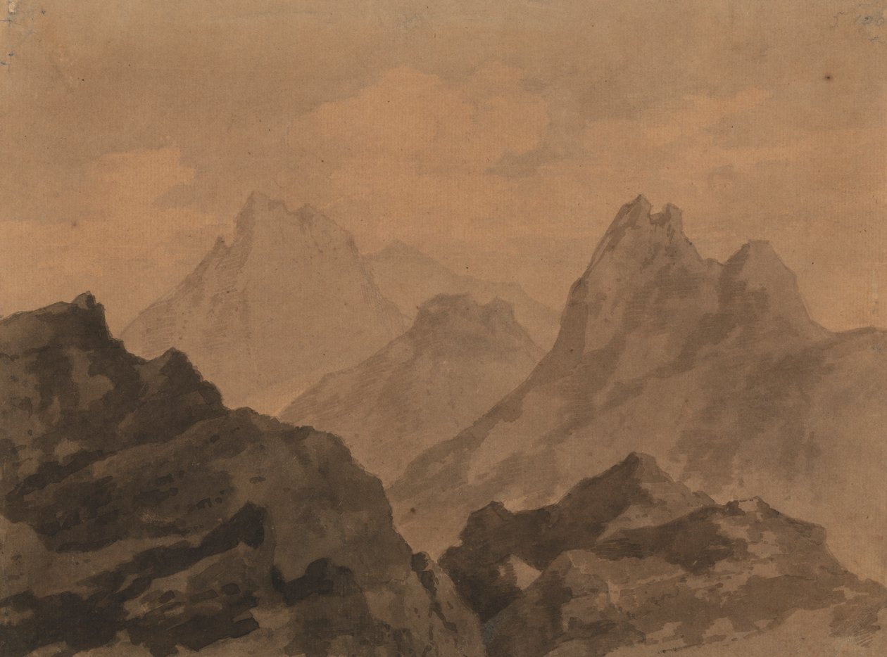 Sommets de montagne (étude de montagne) - Alexander Cozens