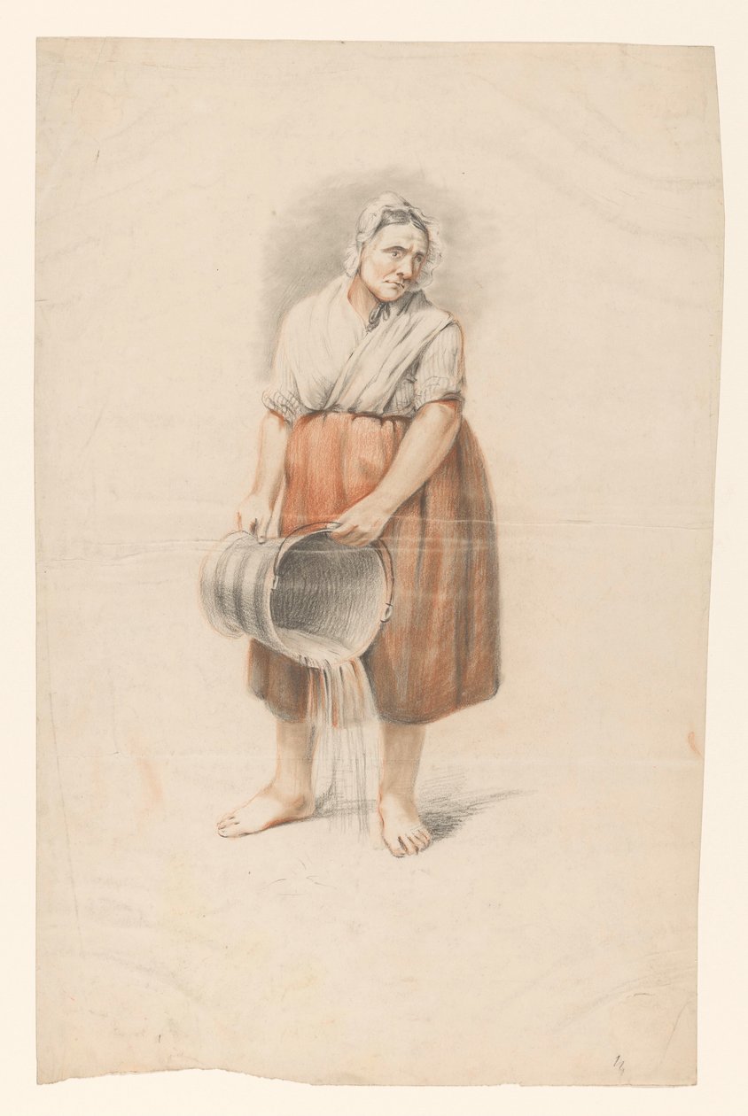 Femme debout vidant un seau - Alexander Cranendoncq