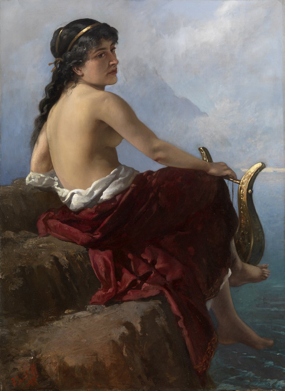 Sappho sur la falaise de Lefkada, 1889 - Alexander Izmailov