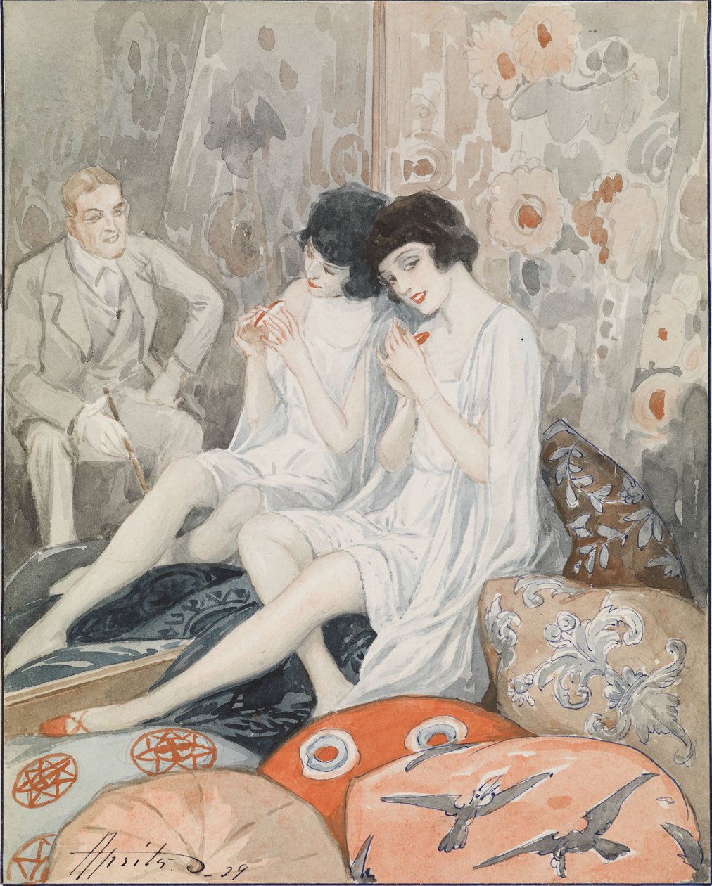 Dame dans son boudoir, 1929 - Alexander Petrovich Apsit