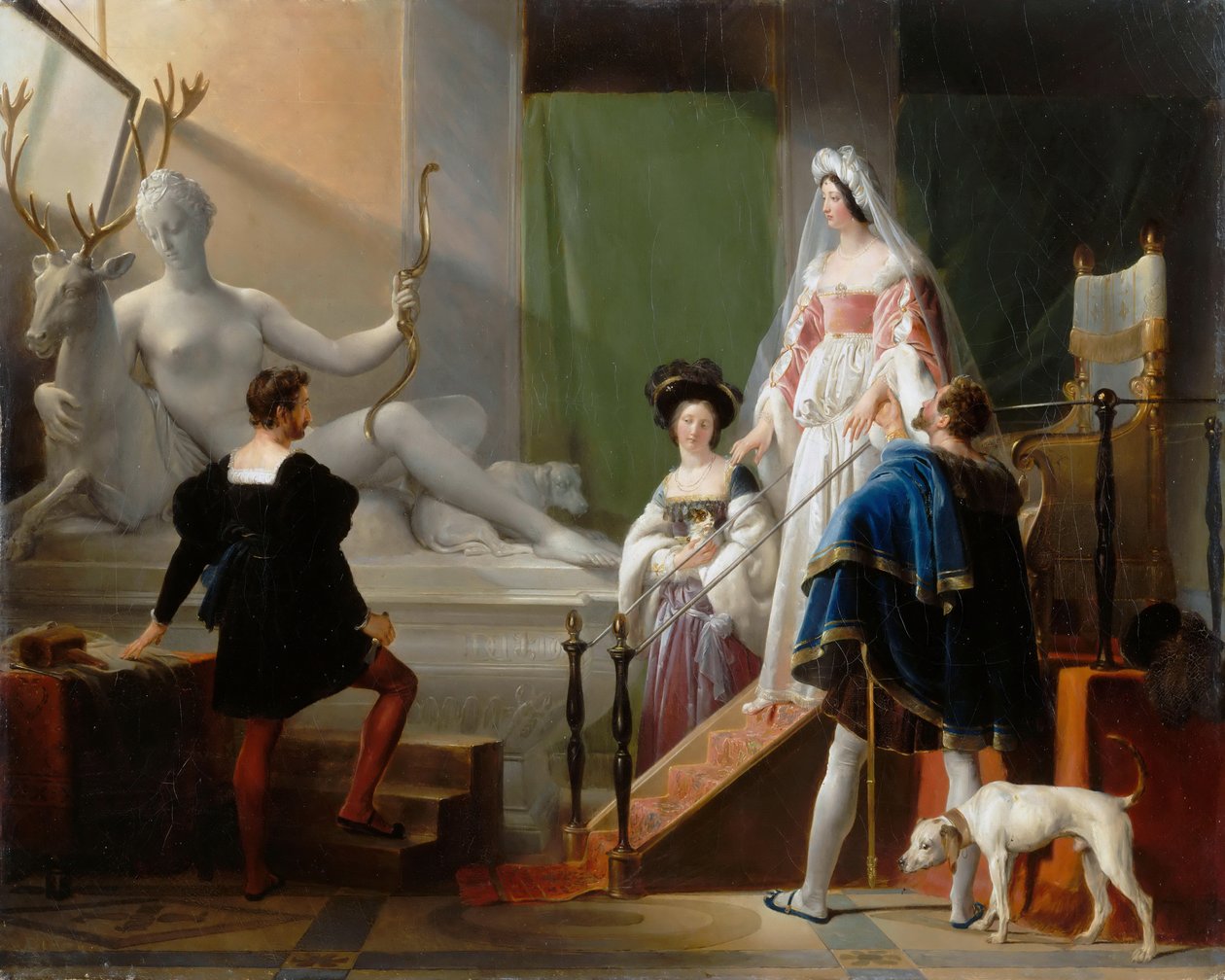 Diane de Poitiers visitant Jean Goujon - Alexandre Evariste Fragonard