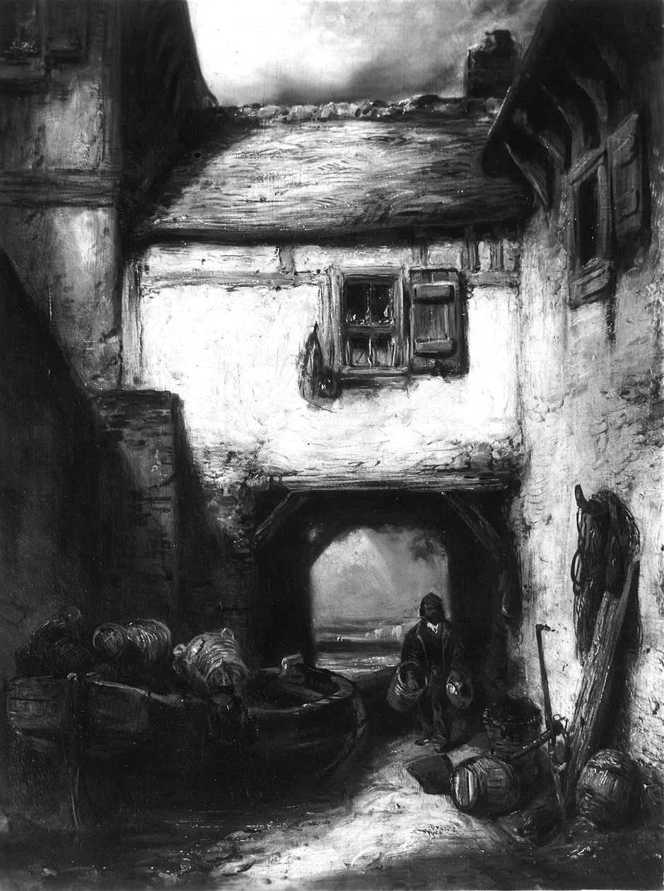 Cour intérieure, vers 1855 - Alexandre Gabriel Decamps