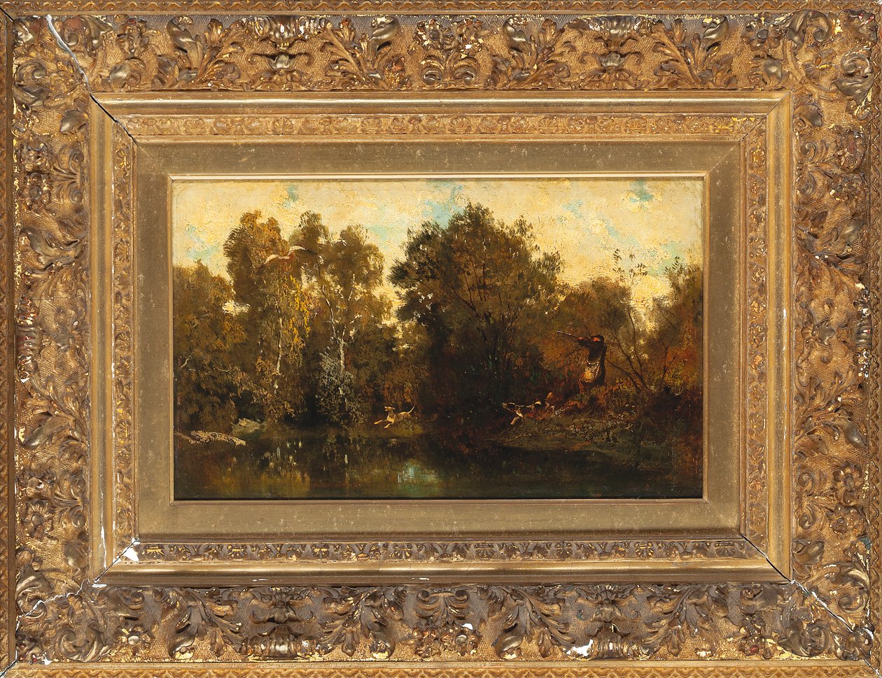 Tir à une mare boisée - Alexandre Gabriel Decamps