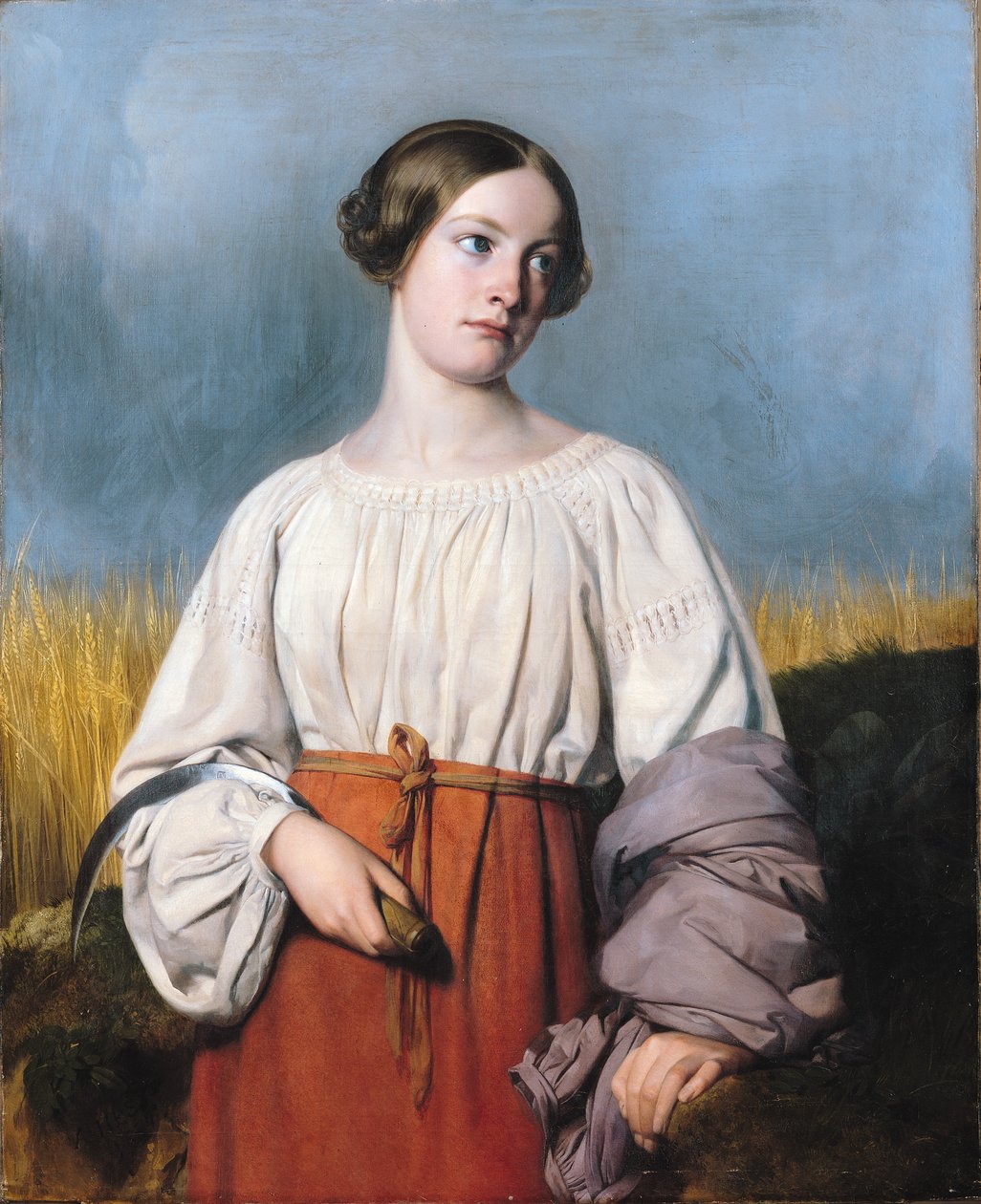 Moissonneuse tenant sa faucille - Alexandre Jean Baptiste Hesse