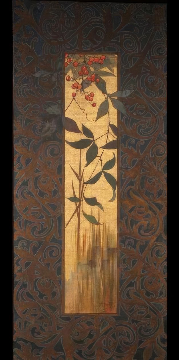 Composition avec nymphe ailée soufflant des roseaux - Alexandre de Riquer