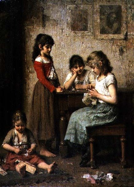 La jeune couturière - Alexei Alexevich Harlamoff