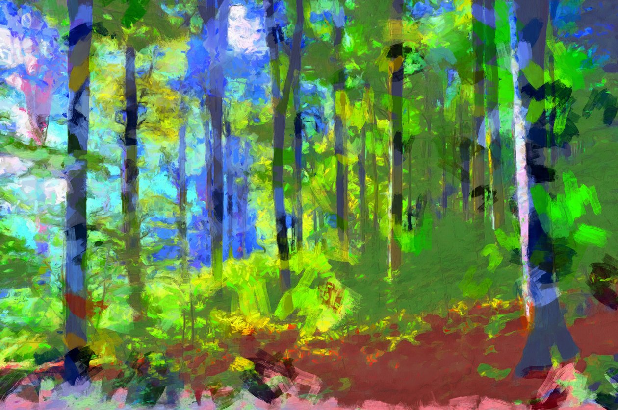 Matin,Forêt,2020,(mixed media) - Alexei Makhov
