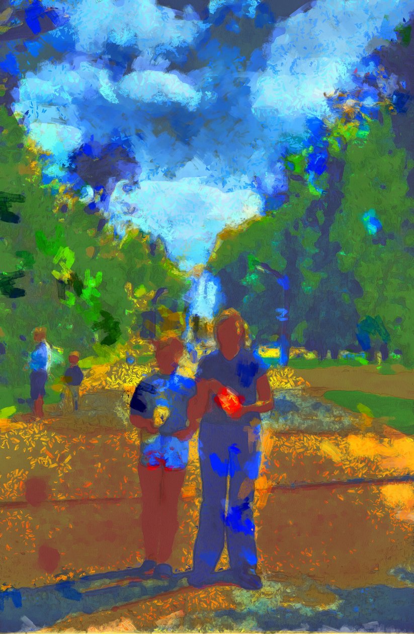 Strangers on the alley,2020,(mixed media) - Alexei Makhov