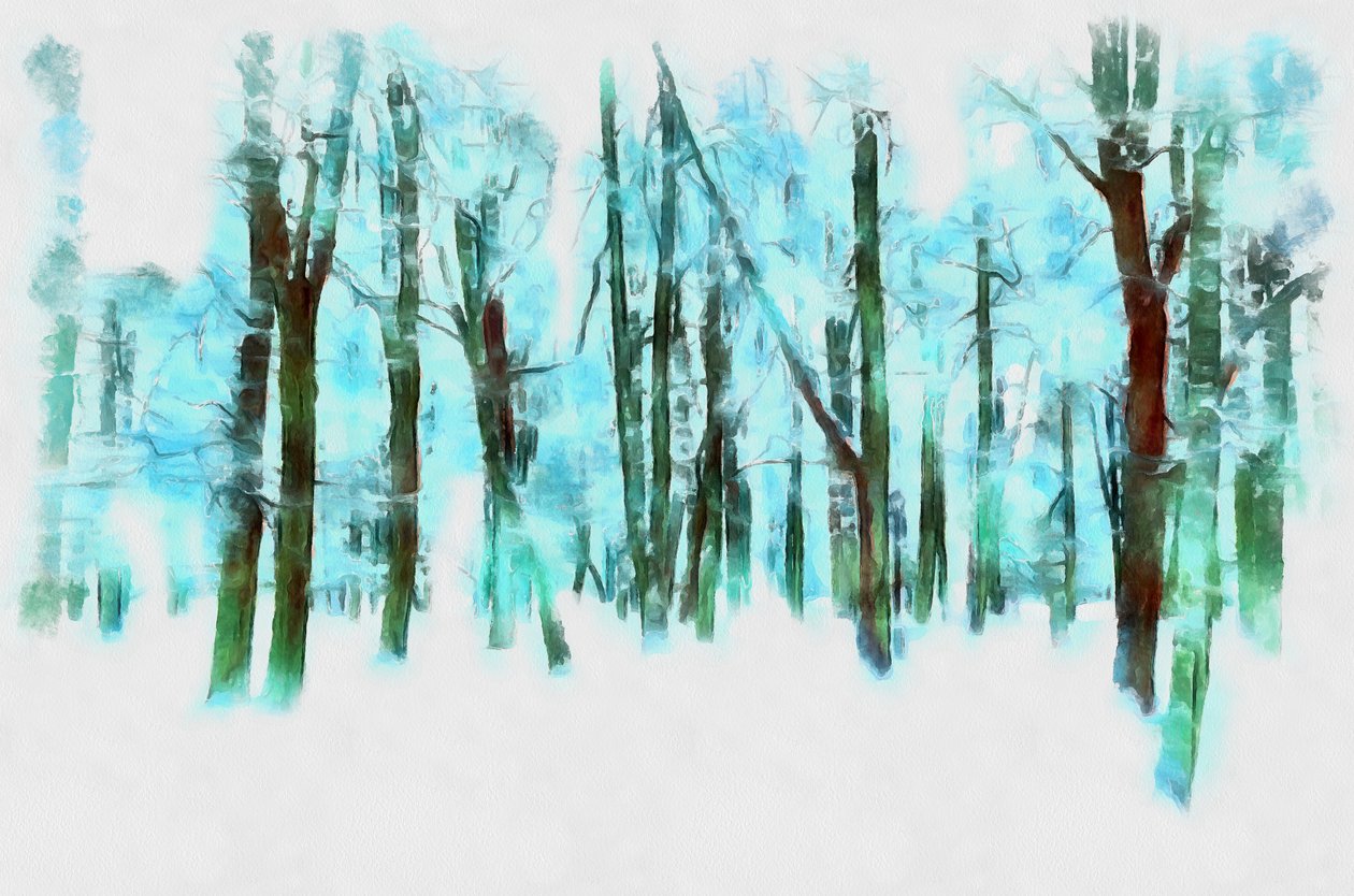 Hiver dans la forêt,2020,(mixed media) - Alexei Makhov