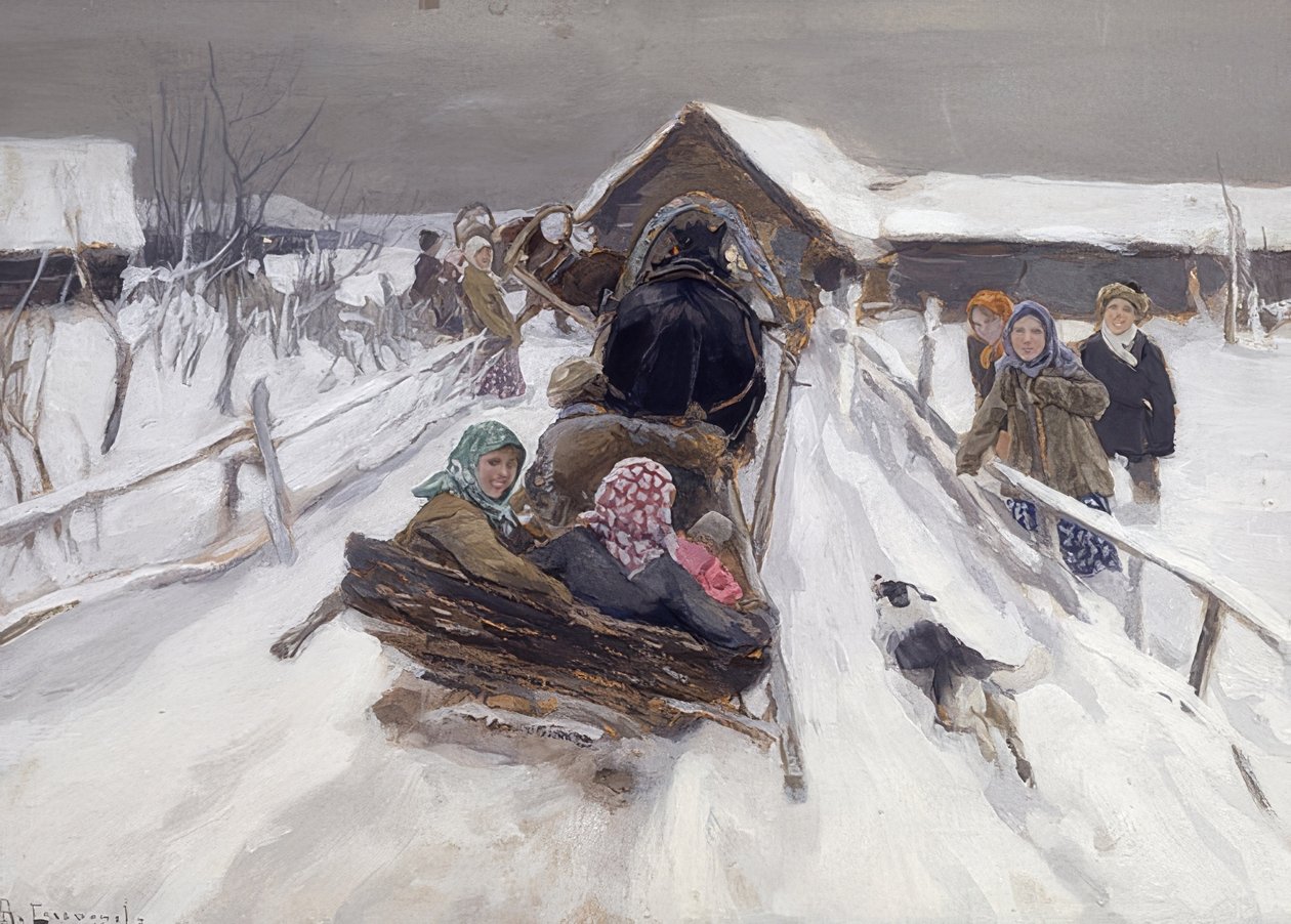 Balade en traîneau pendant le carnaval. 1910 - Alexei Steipanovitch Stepanov