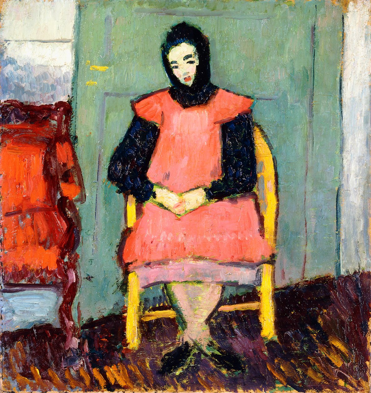 Fille dans une chaise jaune - Alexej von Jawlensky