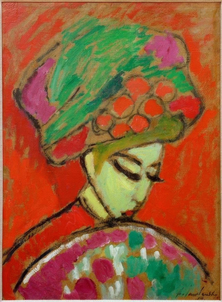 Jeune fille avec un chapeau de fleurs - Alexej von Jawlensky