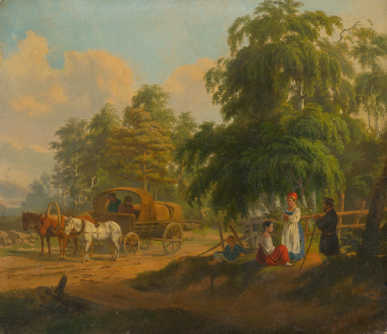 Paysage avec une troïka russe - Alexey Venetsianov